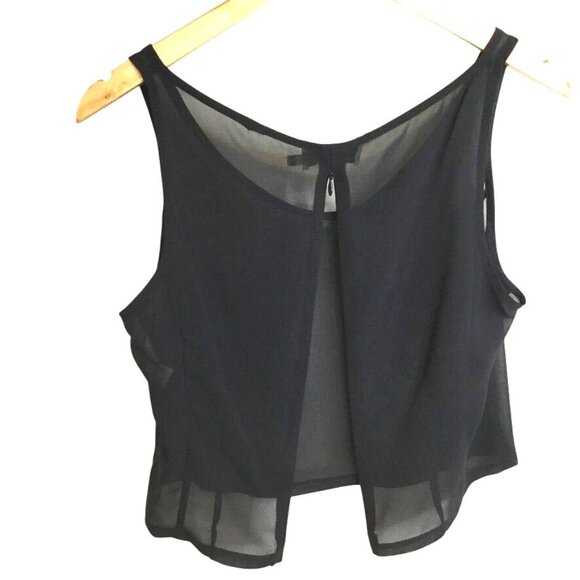 MARISA MINICUCCI Women Sheer Black Layered Tank Top Minimalist Made Canada 8 - Picture 2 of 8